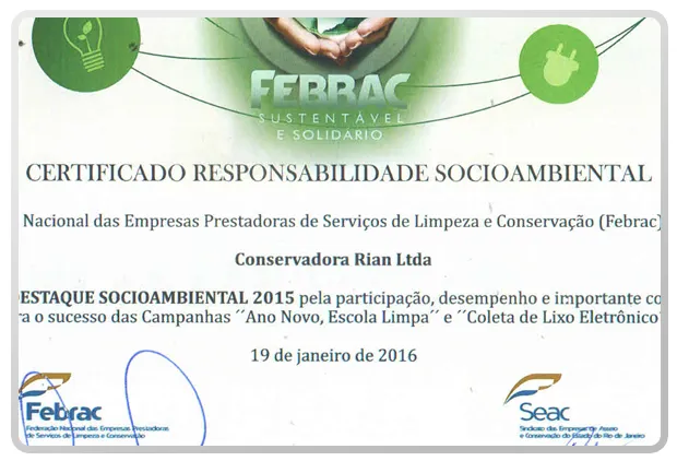 Certificado FEBRAC Ambiental